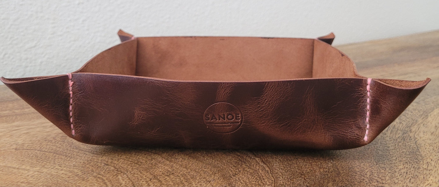 Vintage Cognac Leather Catchall