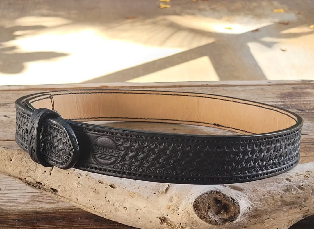 Hand Stamped Leather Belt
