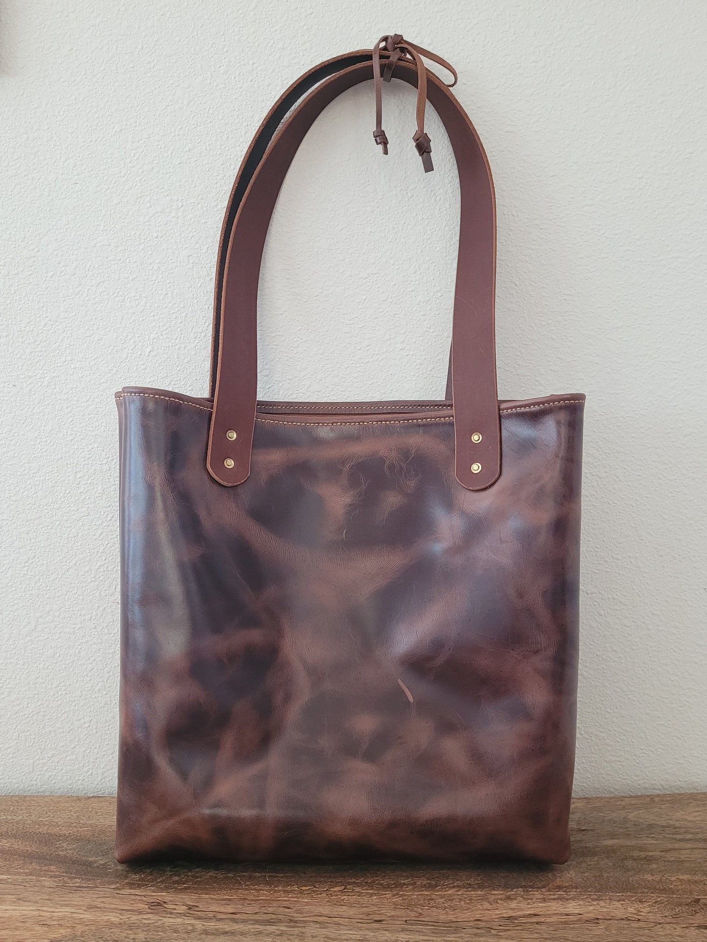 Cognac Leather Tote Bag