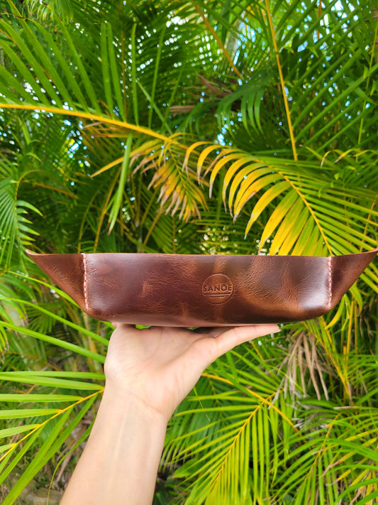 Vintage Cognac Leather Catchall