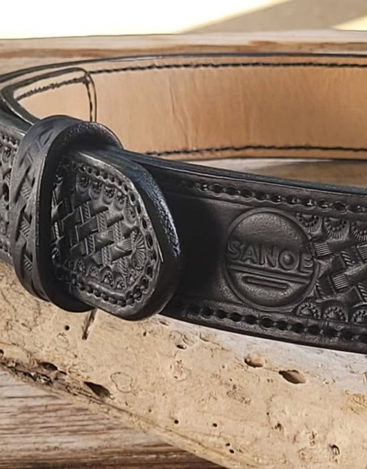Hand Stamped Leather Belt